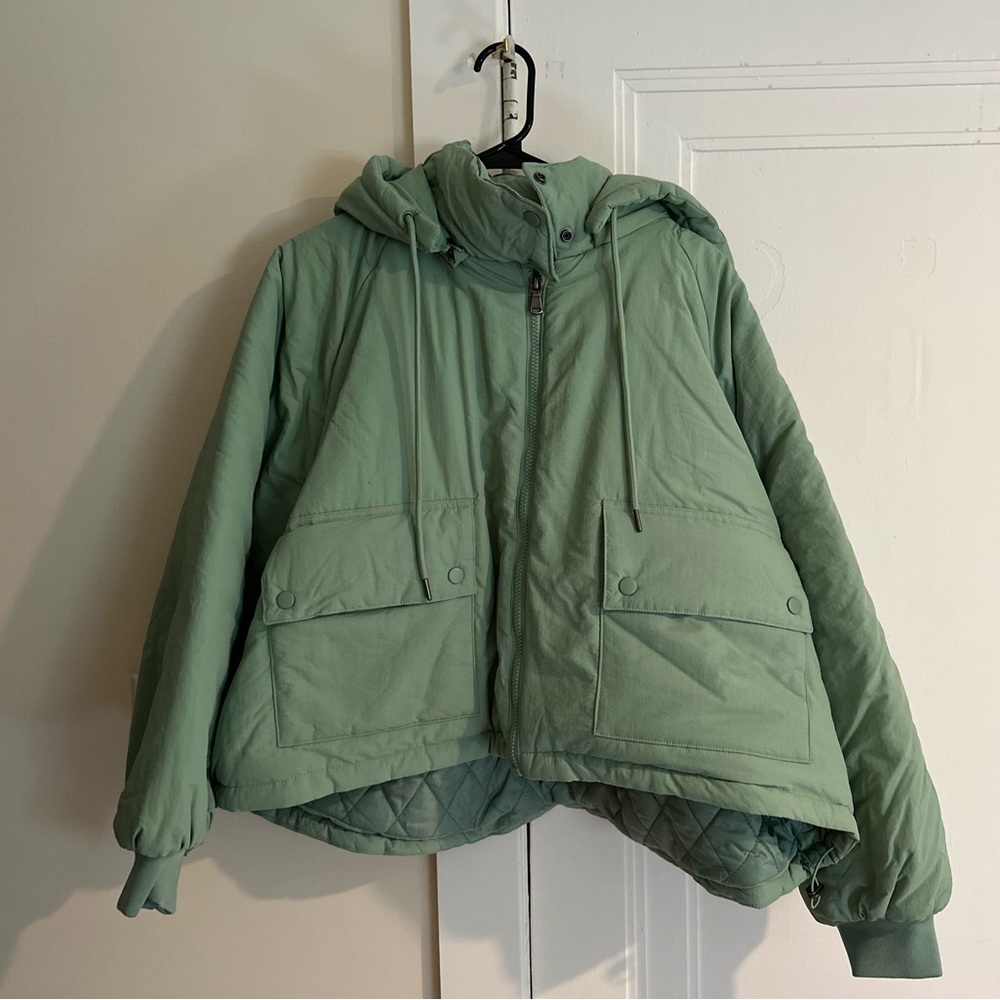 NWT Urban Outfitters Oversized Puffer Coat | Mint Green | Size L